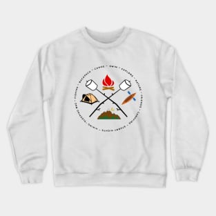 Campground Bonfire Marshmallow Rowboat Oar Lodge. Crewneck Sweatshirt